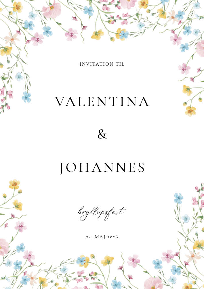 Bohème - Valentina & Johannes Bryllupsinvitation